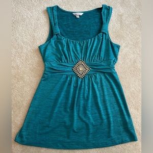 Speechless Top - Beautiful Bead Work Detail - Size Large - Sleeveless